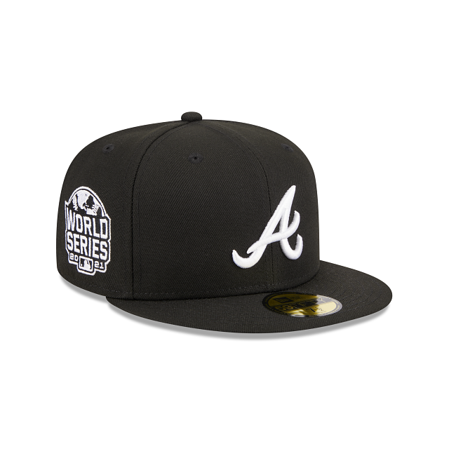 Atlanta Braves Black White 2021 WS Side Patch 59FIFTY Fitted 8