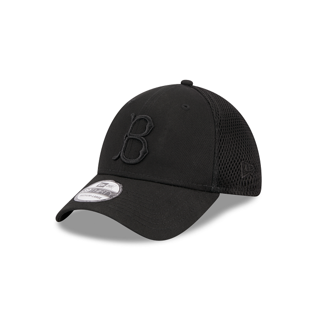 Brooklyn Dodgers Men's Coop Evergreen 39THIRTY Flex Fit Hat - Black/Black 23 Blkwh / S/M