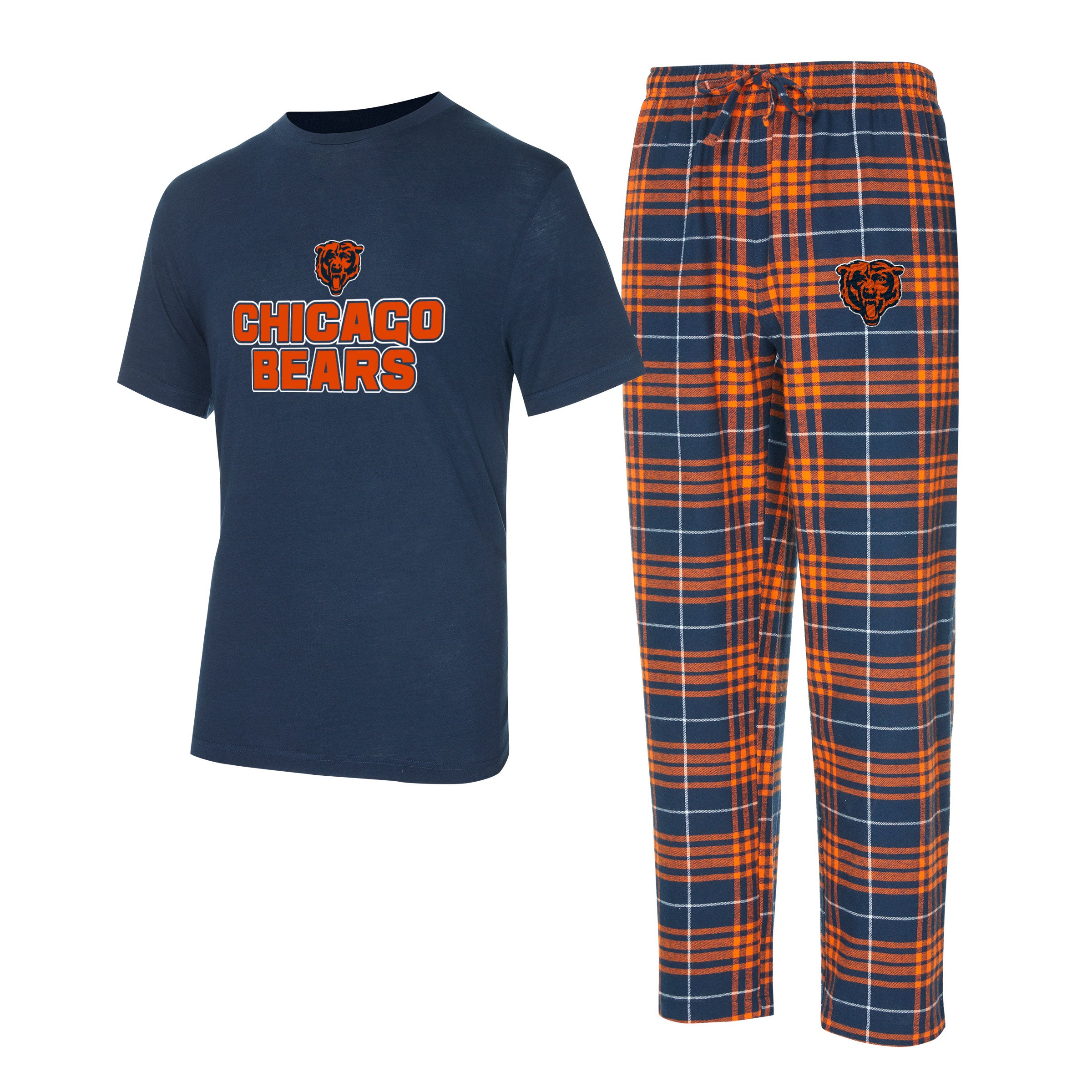 CHICAGO BEARS MEN S VECTOR T SHIRT FLANNEL PANT SLEEPWEAR SET NAVY JR S SPORTS