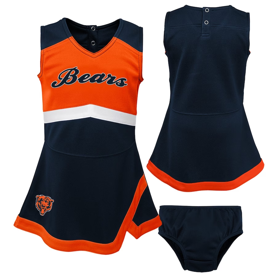 Outerstuff Girls Toddler Navy Chicago Bears Cheer Captain Dress with Bloomers Size: 2T