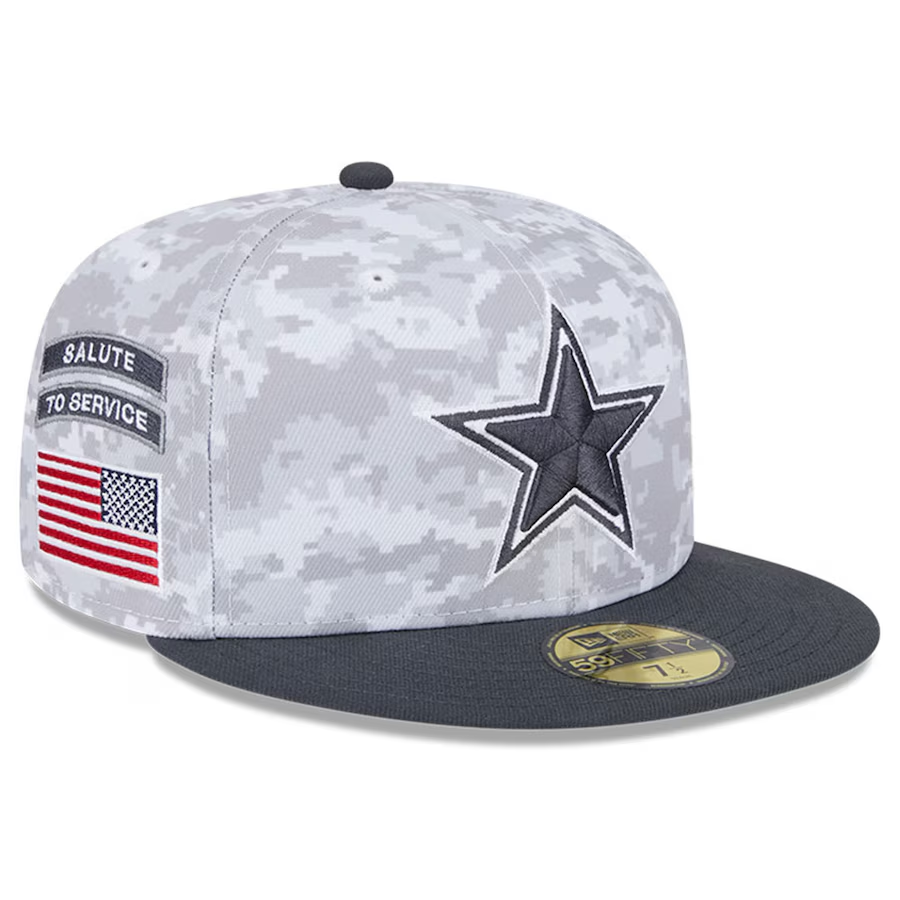 DALLAS COWBOYS 2024 NFL SALUTE TO SERVICE 59FIFTY FITTED HAT JR S SPORTS