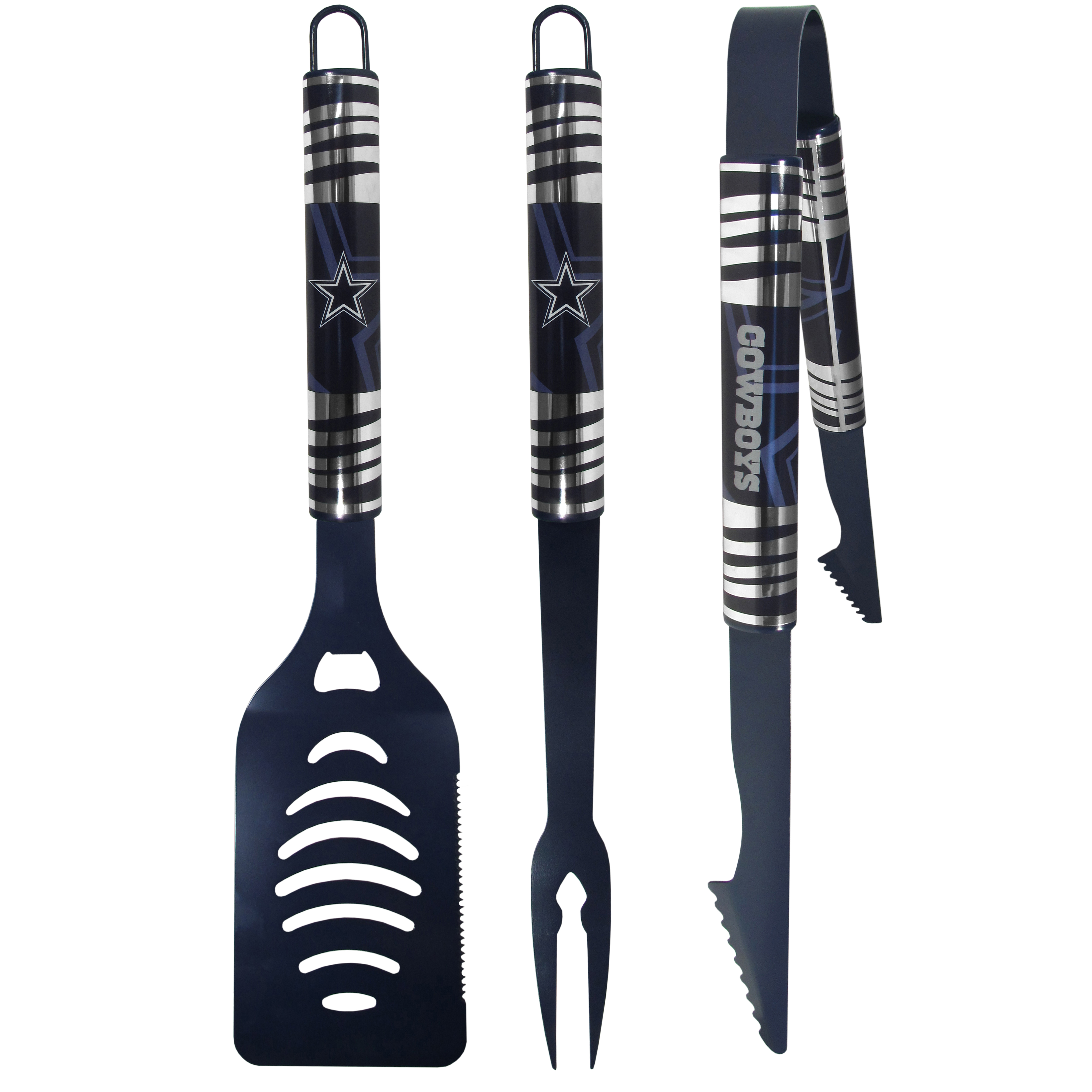 Siskiyou Sports F3CC055 Dallas Cowboys Color BBQ Tool Set - One Size - 3 Piece