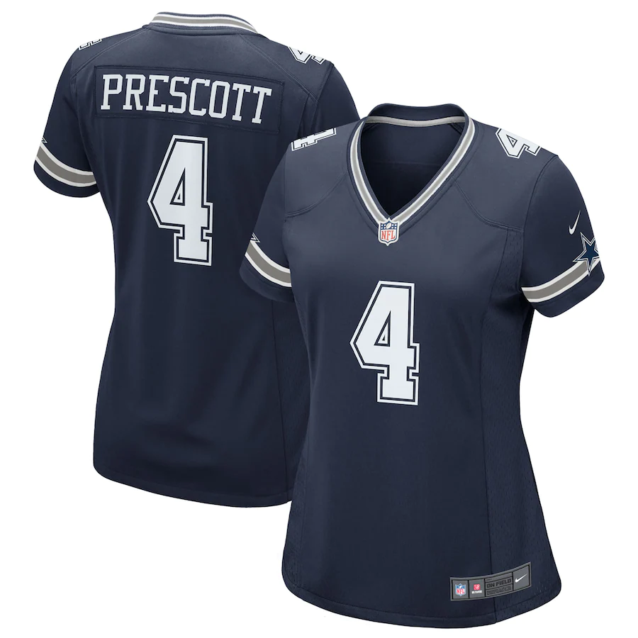 DALLAS COWBOYS DAK PRESCOTT WOMEN S GAME NIKE JERSEY NAVY JR S SPORTS