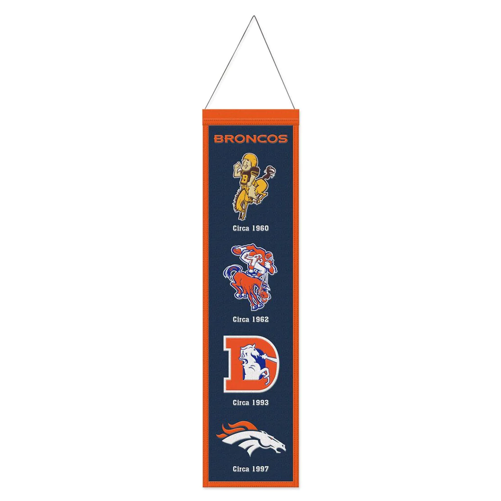 DENVER BRONCOS 8' X 32' EVOLUTION WOOL BANNER – JR'S SPORTS