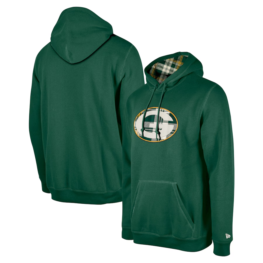 GREEN BAY PACKERS MEN S 2024 NFL SIDELINE 3RD DOWN PLAID PULLOVER HOOD JR S SPORTS