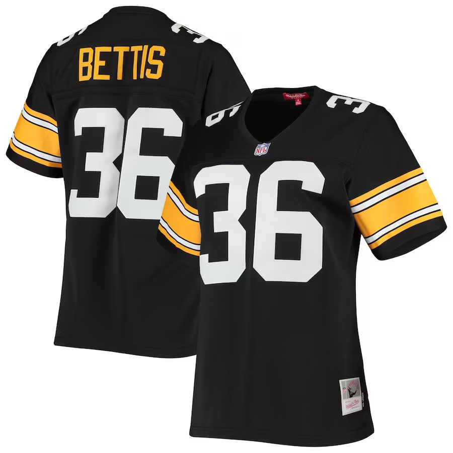 Men's Mitchell & Ness Jerome Bettis Black Pittsburgh Steelers Big Tall 1996 Retired Player Replica Jersey