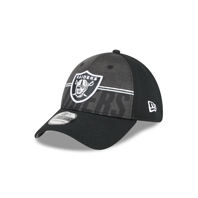 Las Vegas Raiders New Era 2023 NFL Training Camp Black 39THIRTY Flex Fit Hat, S/M / Black
