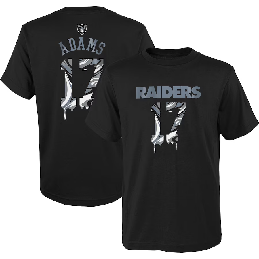 Outerstuff Las Vegas Raiders Davante Adams Youth Drip Name and Number T-Shirt 23 / M