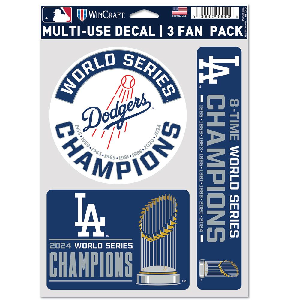 LOS ANGELES DODGERS 2024 WORLD SERIES CHAMPIONS MULTIUSE 3 FAN PACK D