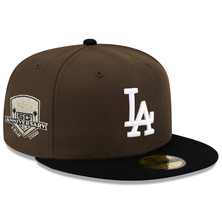 LOS ANGELES DODGERS 50TH ANNIVERSARY MOCHA CUSTOM 59FIFTY FITTED HAT JR S SPORTS