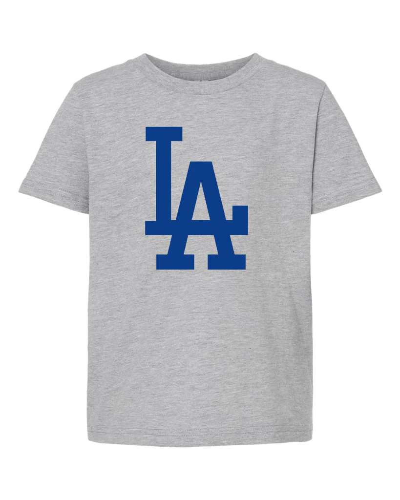 Outerstuff Los Angeles Dodgers Youth Primary Logo T-Shirt - Gray 23 Gry / L