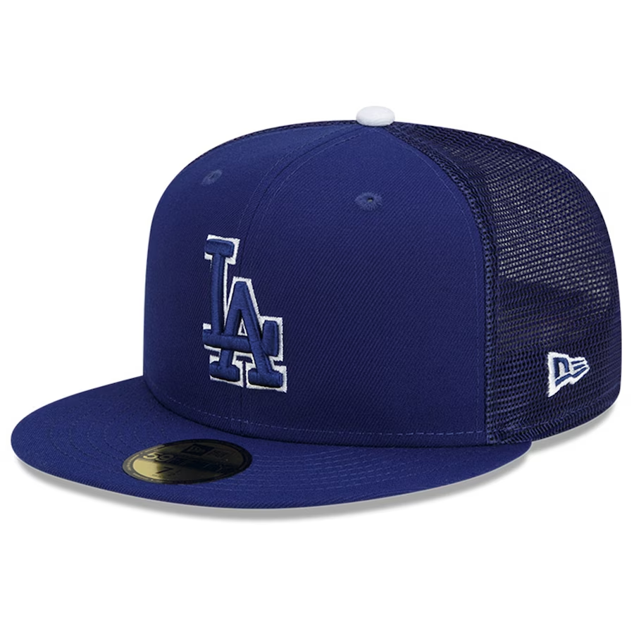 Los Angeles Dodgers New Era 5950 Batting Practice Fitted Hat - Road - Grey