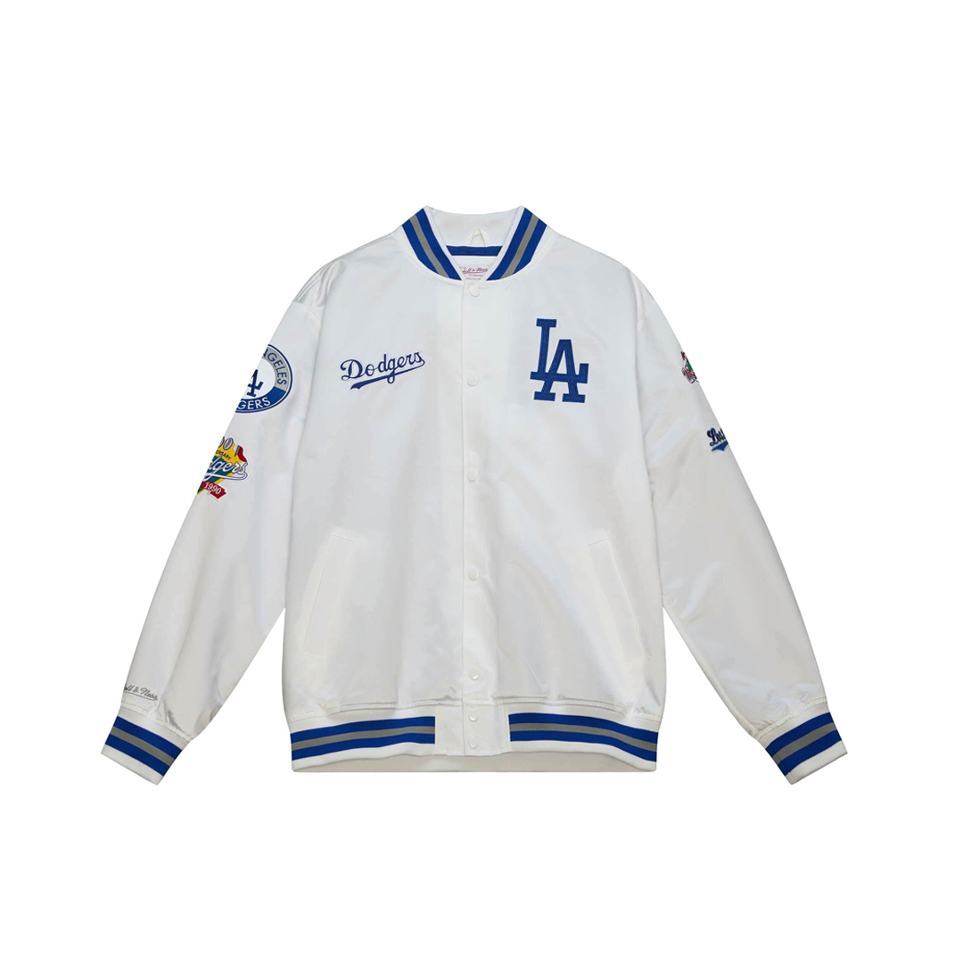Men's Mitchell & Ness White Atlanta Braves City Collection Satin Full-Snap  Varsity Jacket