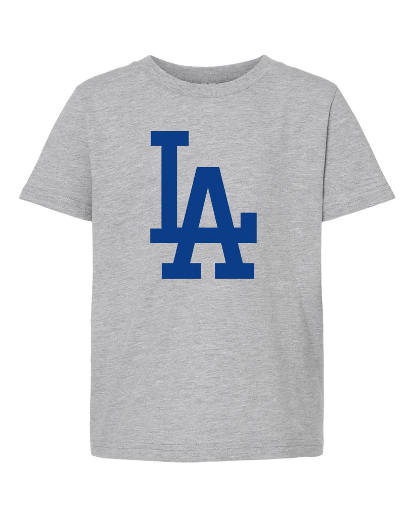 Youth Gray Los Angeles Dodgers Logo T-Shirt
