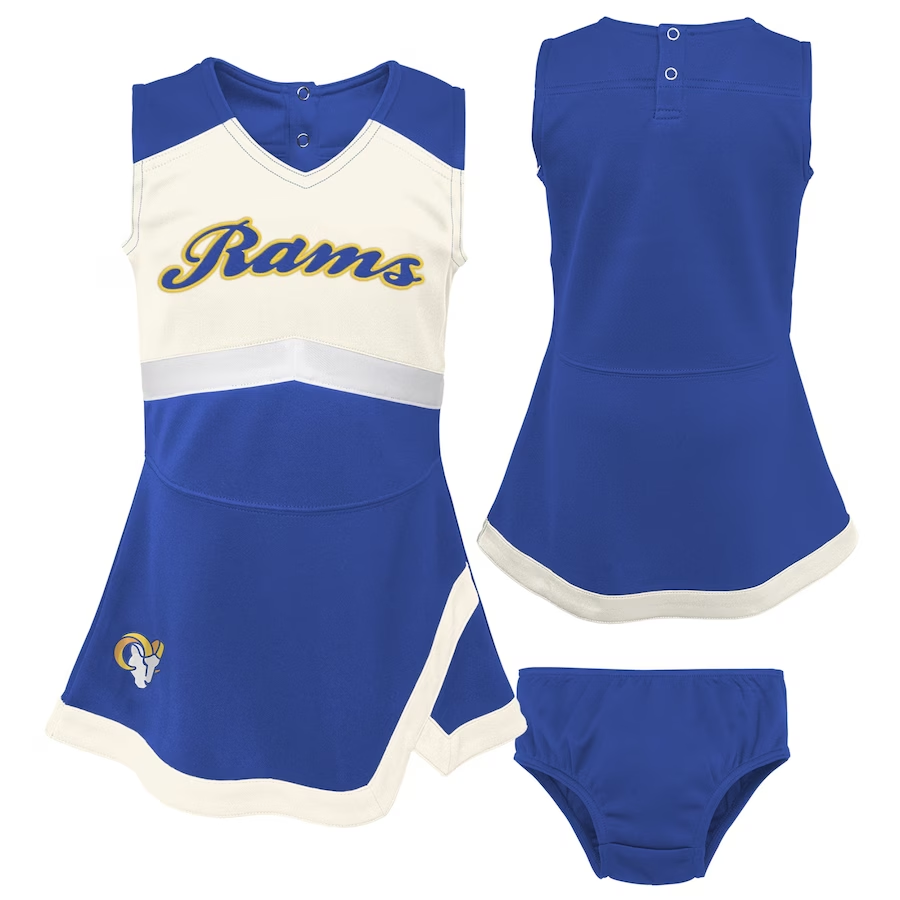 LOS ANGELES RAMS TODDLER CHEER CAPTAIN SET WITH BLOOMERS – JR'S SPORTS
