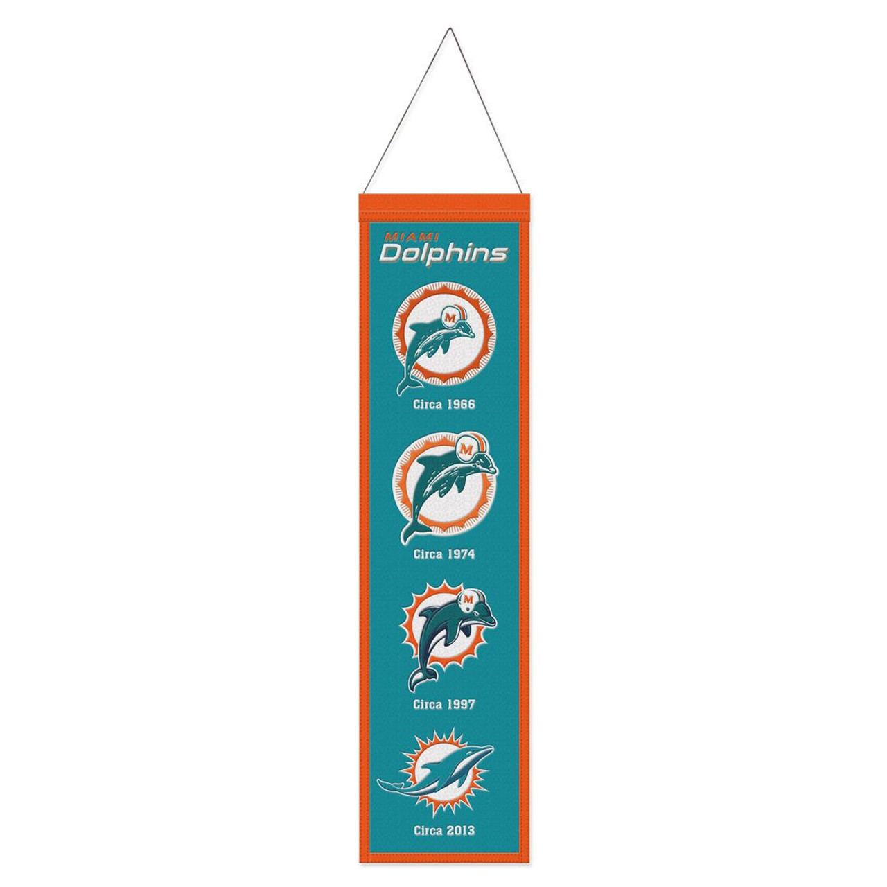 Miami Dolphins 8' x 32' Evolution Wool Banner