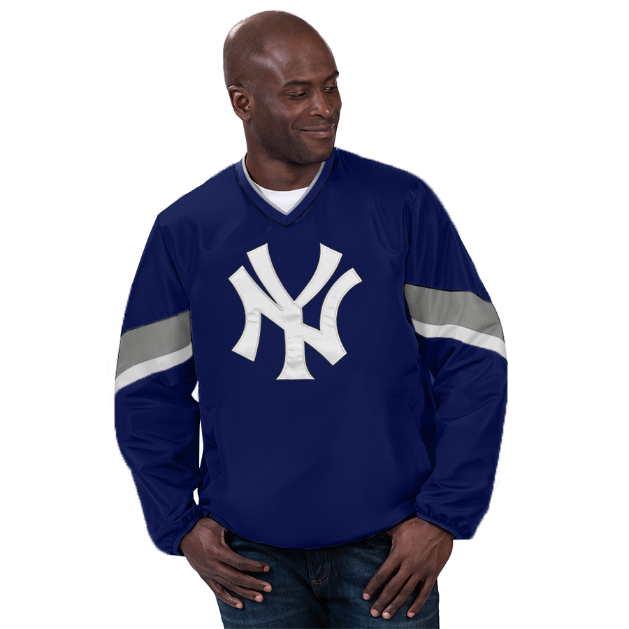 New York Yankees Men s Yardline Pullover Jacket 24 Navy 2XL