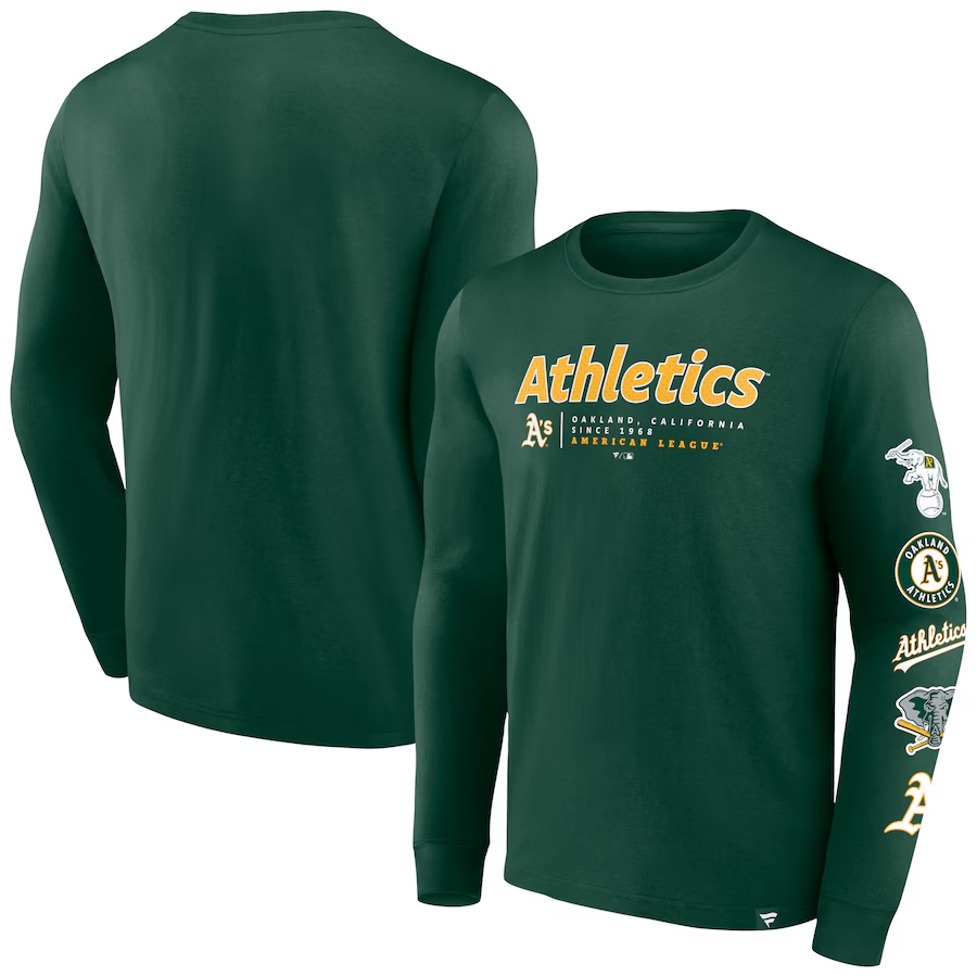 OAKLAND ATHLETICS MEN S STRIKE THE GOAL LONG SLEEVE T SHIRT JR S SPORTS