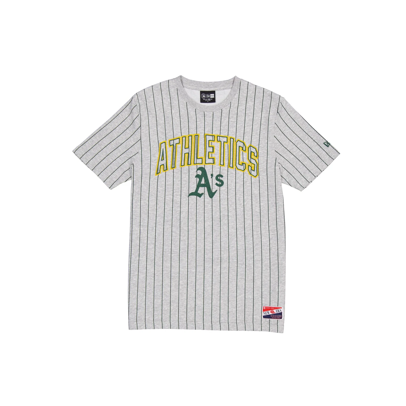 OAKLAND ATHLETICS MEN S THROWBACK PINSTRIPE T SHIRT GRAY JR S SPORTS