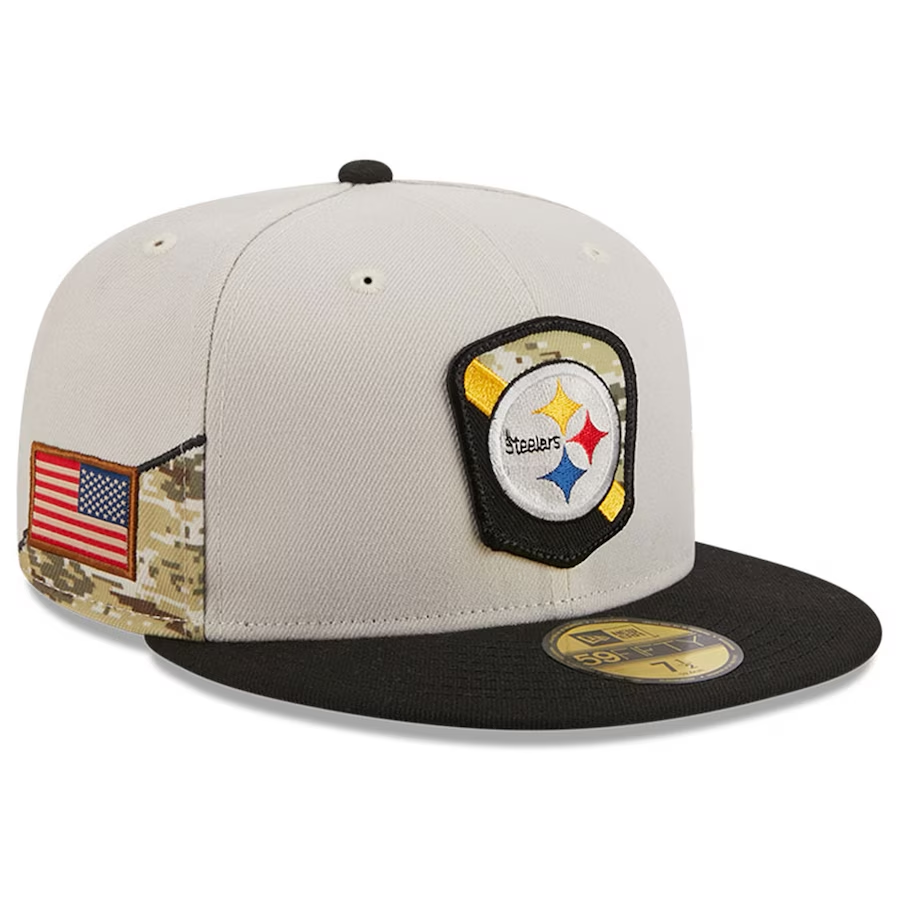 PITTSBURGH STEELERS 2023 SALUTE TO SERVICE 59FIFTY FITTED HAT JR S SPORTS