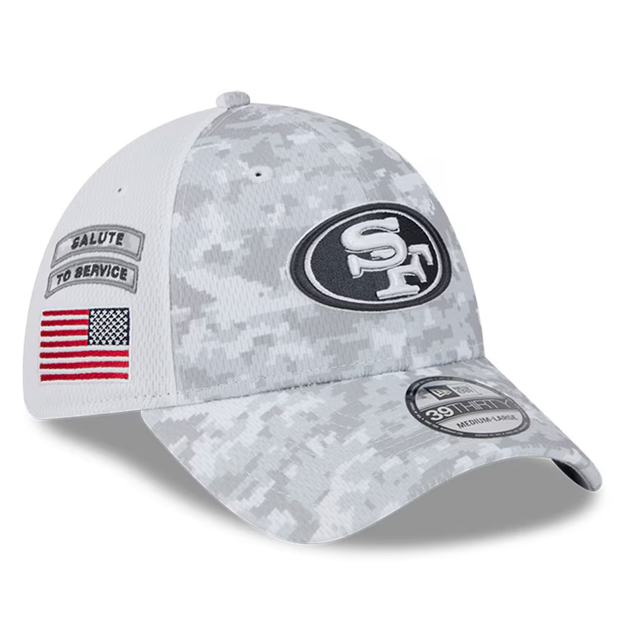 SAN FRANCISCO 49ERS 2024 NFL SALUTE TO SERVICE 39THIRTY FLEX FIT HAT JR S SPORTS