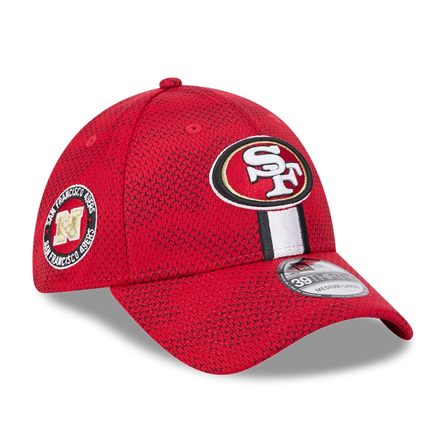 SAN FRANCISCO 49ERS 2024 NFL SIDELINE 39THIRTY FLEX FIT HAT RED JR S SPORTS