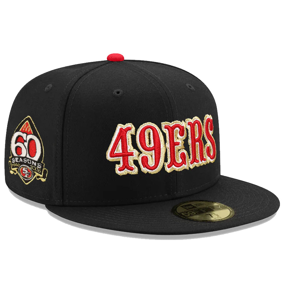 SAN FRANCISCO 49ERS 60TH ANNIVERSARY WORDMARK CUSTOM 59FIFTY FITTED HA JR S SPORTS