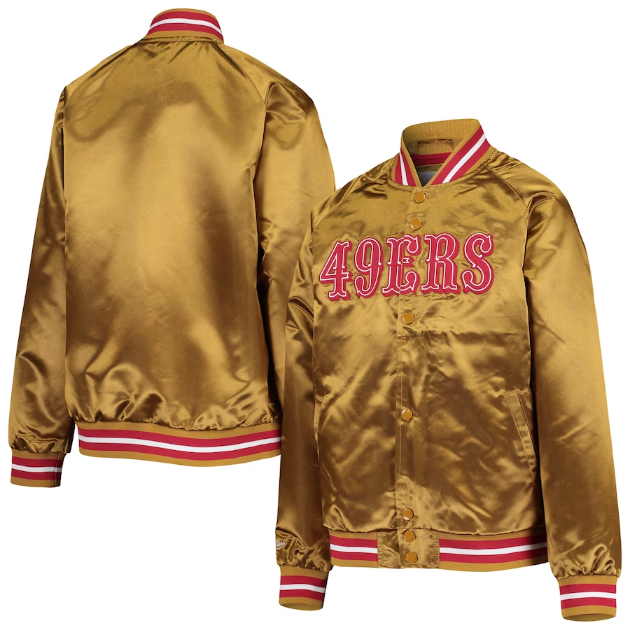 Mitchell and ness 49ers satin outlet jacket