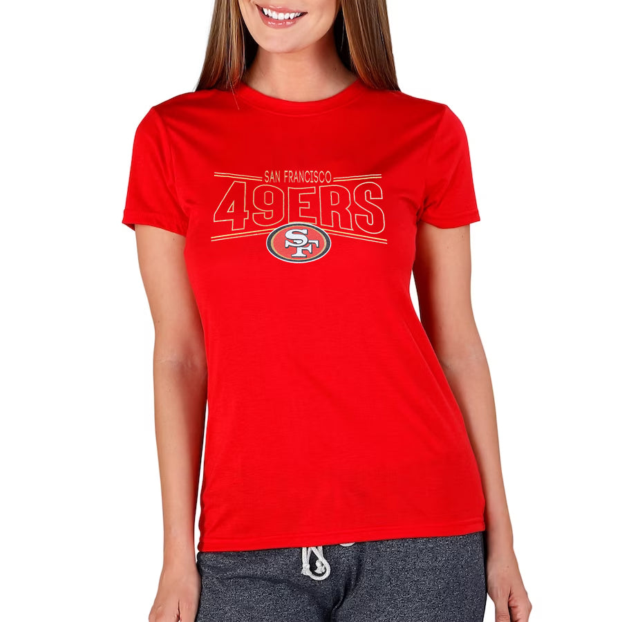 Women's 49ers V-Neck Primary Logo Short Sleeve