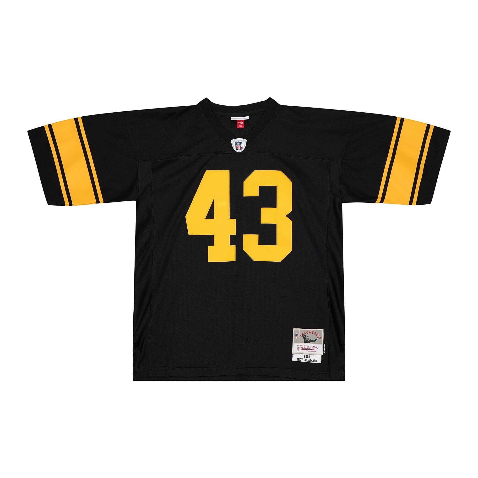 Mitchell & Ness Men's Troy Polamalu Black Pittsburgh Steelers Alternate 2008 Legacy Replica Jersey