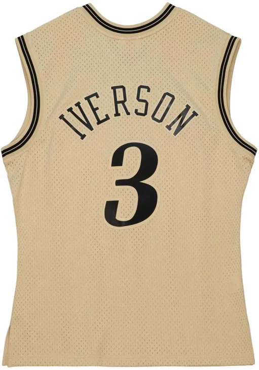 Allen Iverson Men's Philadelphia 76ers Mitchell & Ness Swingman Jersey - Khaki 23 Khaki / 3XL