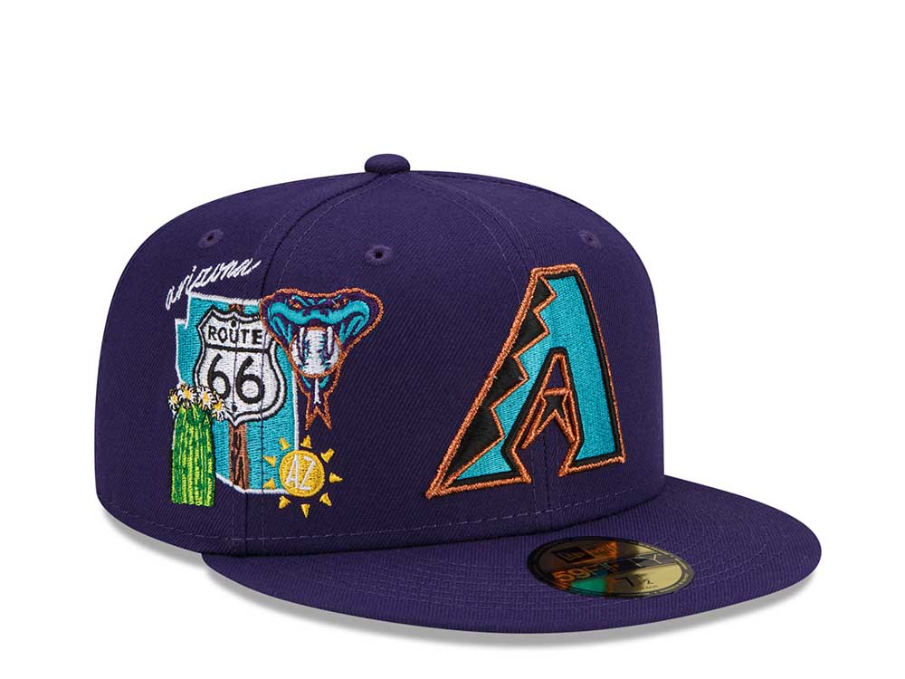 New Era 59FIFTY Arizona Diamondbacks City Cluster Fitted Hat 7 / Purple