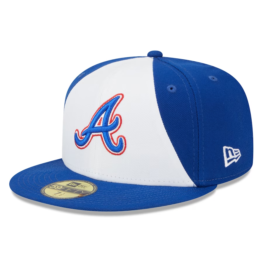Atlanta Braves New Era Custom 59Fifty Blue Logo Sweatband Fitted Hat