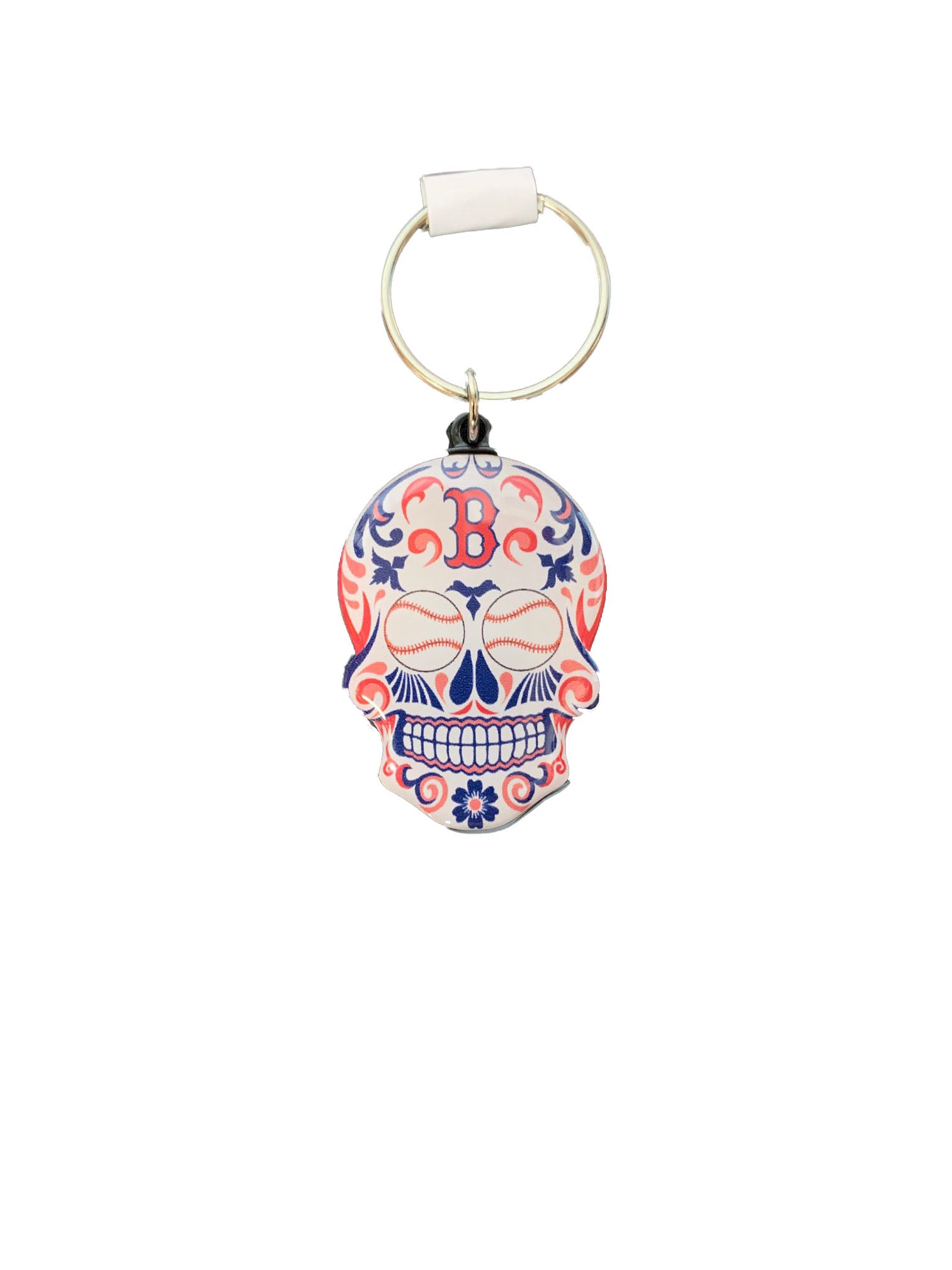 Aminco Boston Red Sox Sugar Skull Keychain