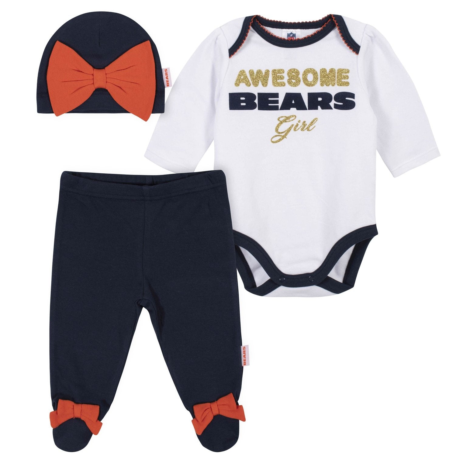 Pittsburgh Steelers Baby Girl Outfit, 3pc Set