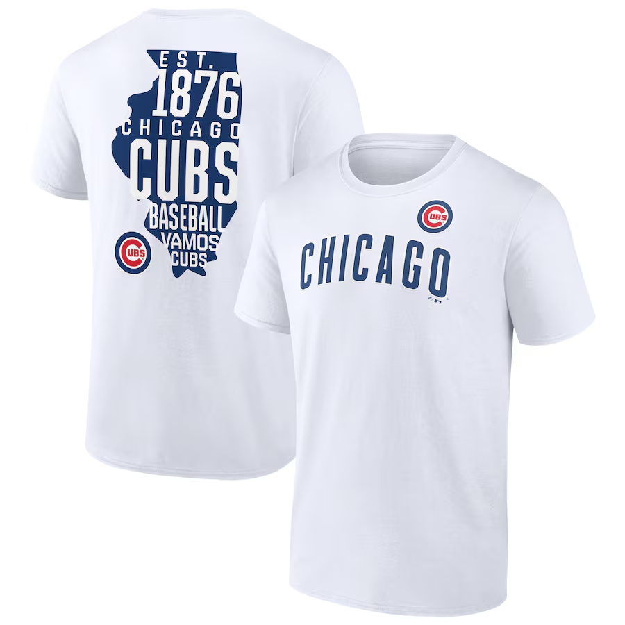 Men's Fanatics Branded White Chicago Cubs Team Hot Shot T-Shirt