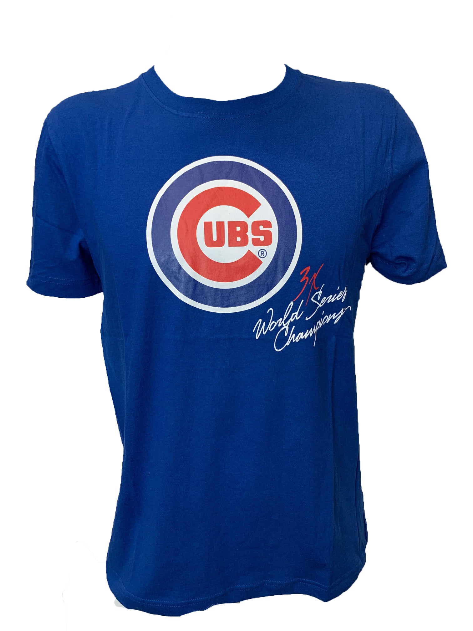 Chicago Cubs Shirt Mens Large Blue World Series Champions Short Sleeve Tee  NEW