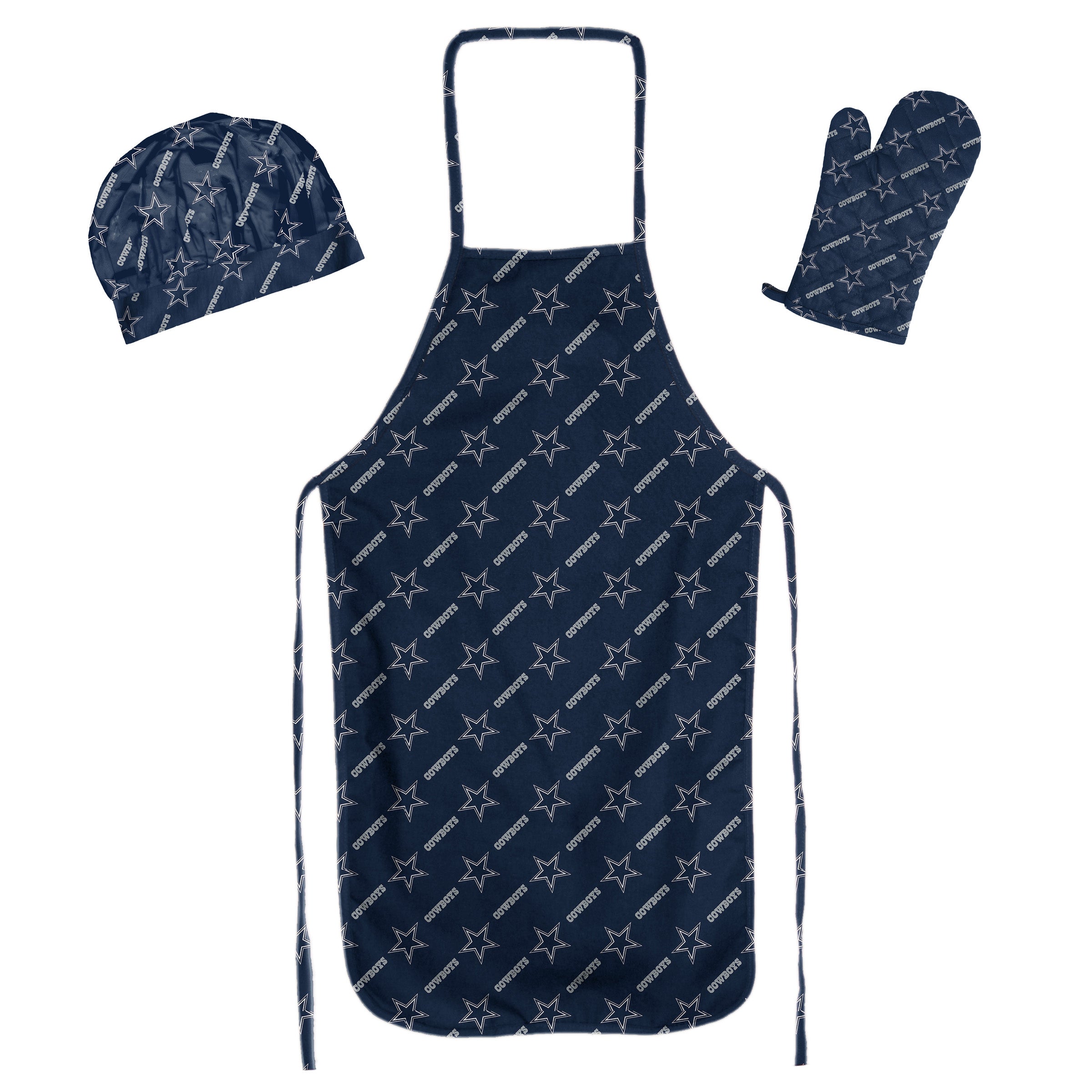 NFL Apron & Chef Hat Set, with Large Team Logo - Dallas Cowboys