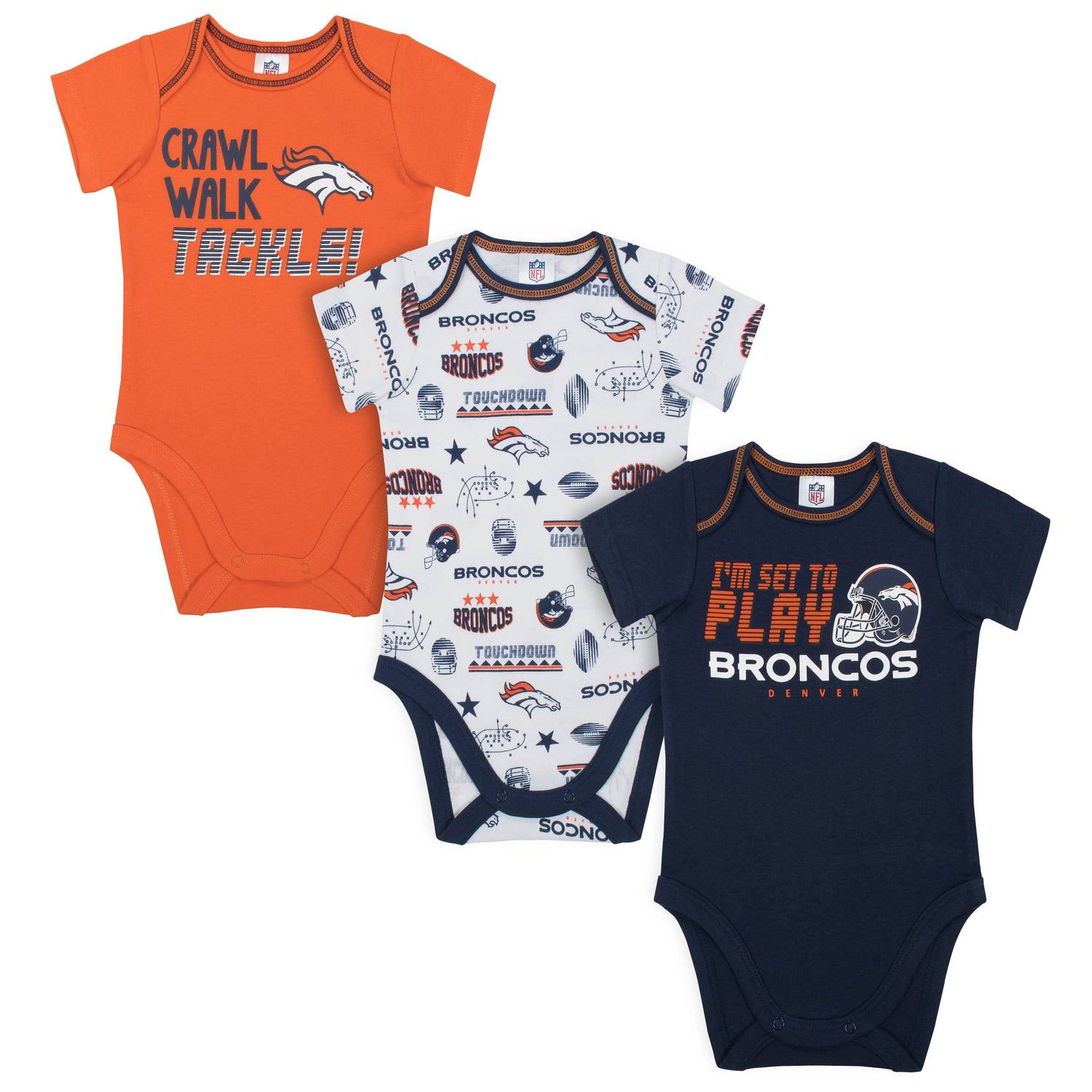 NFL Broncos 3-Pack Bodysuits