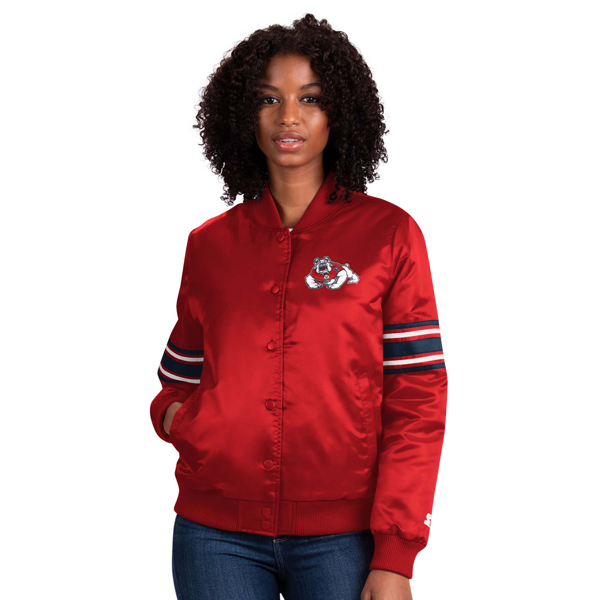 San Francisco 49ers Womens Starter Blitz Satin Jacket - Scarlet