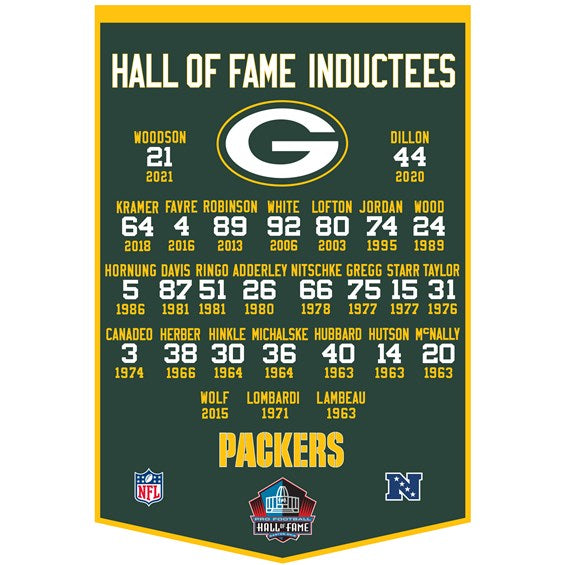 GREEN BAY PACKERS HOF ENSHRINEE BANNER – JR'S SPORTS