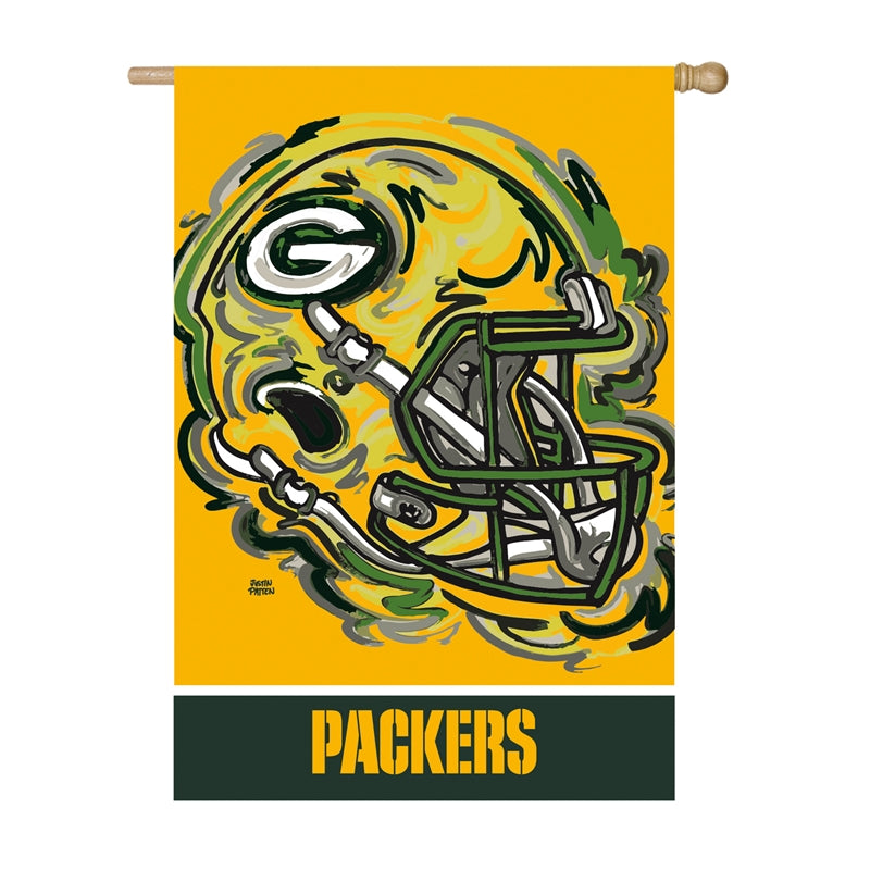 Green Bay Packers Justin Patten Double-Sided Suede House Flag