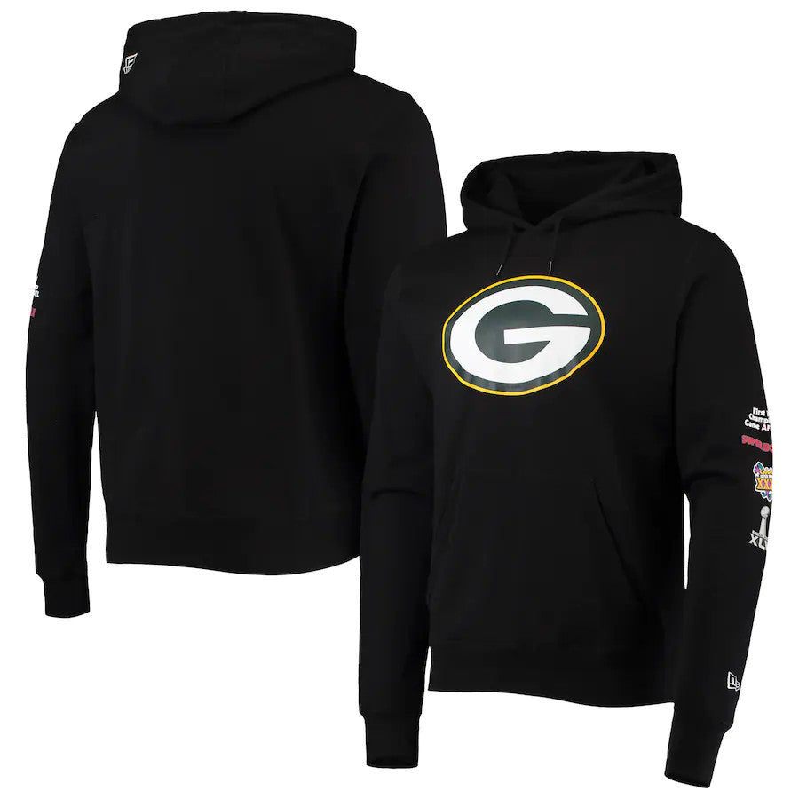 New Era Green Bay Packers NFL Grey Pullover Hoodie Sweatshirt: