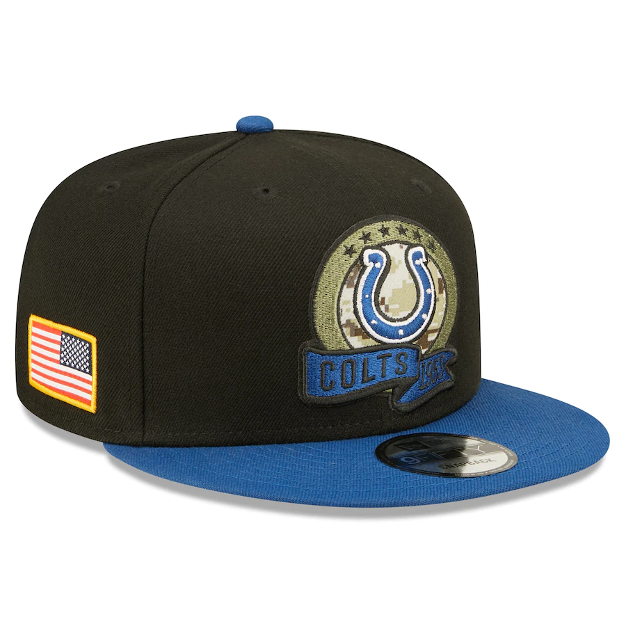 INDIANAPOLIS COLTS 2022 SALUTE TO SERVICE 9FIFTY SNAPBACK HAT – JR'S SPORTS