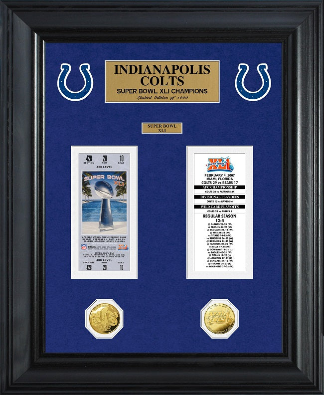 New York Giants Super Bowl Ticket Collection Wall Frame