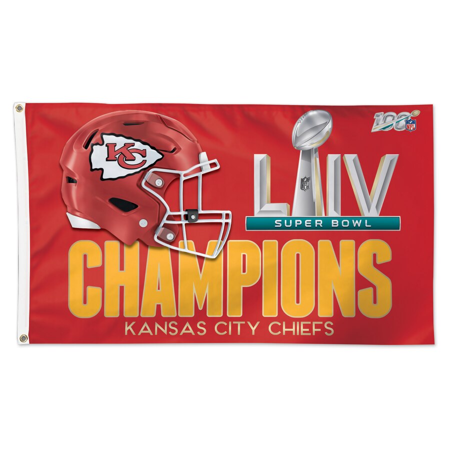 Kansas City Chiefs NFL Super Bowl LIV Champions Vertical Flag