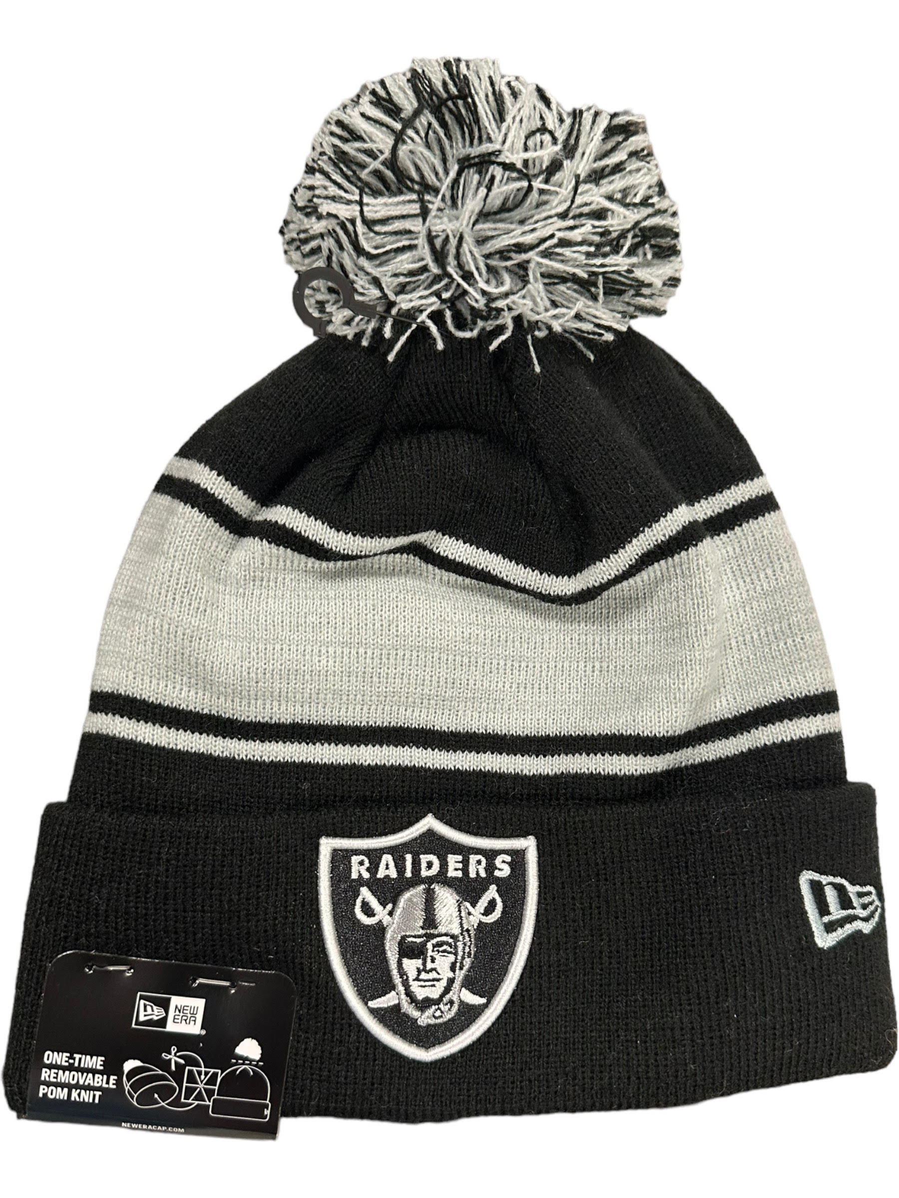 Las Vegas Raiders 2023 NFL Sideline Historic Pom Cuffed Knit Beanie Hat