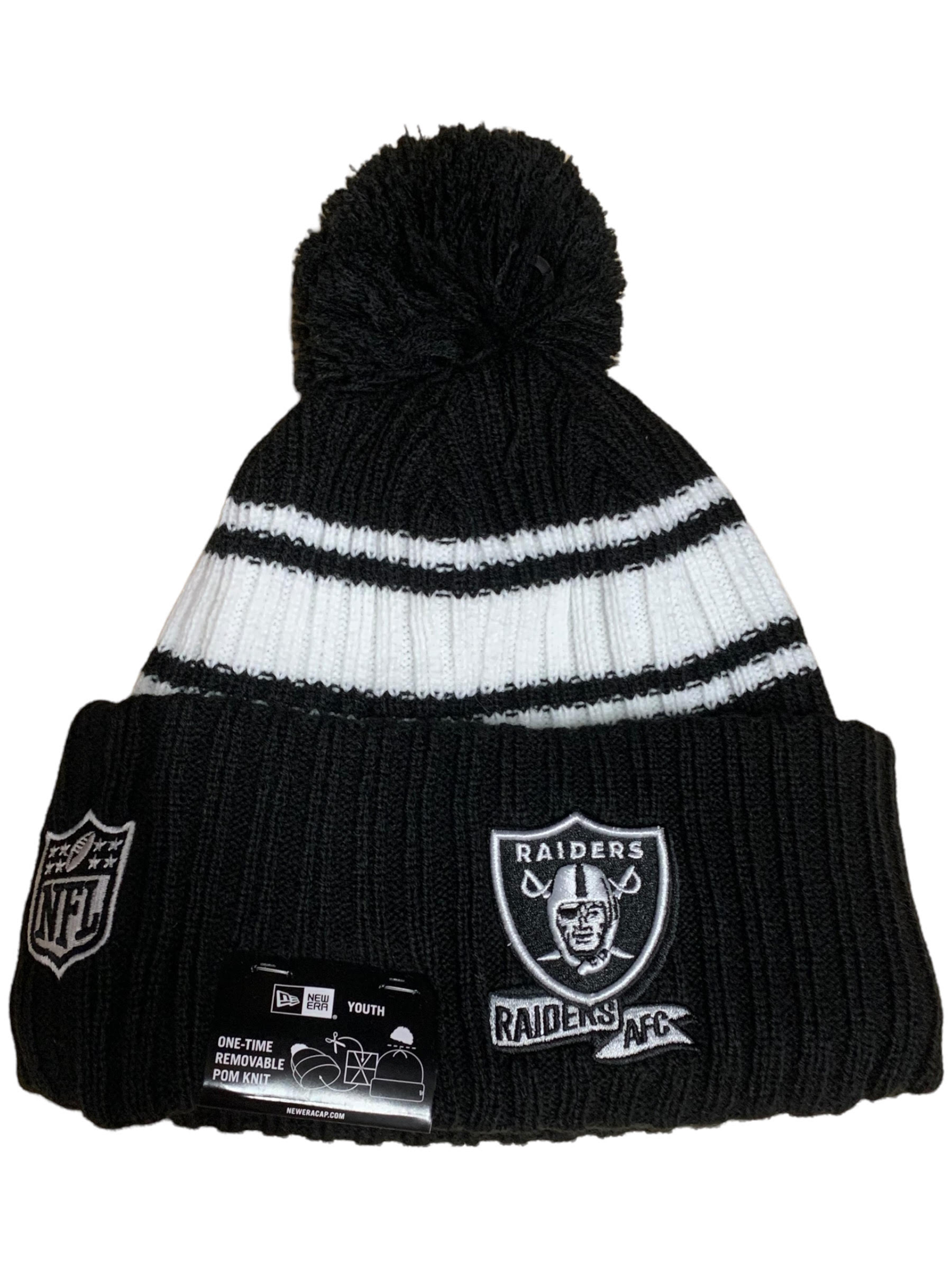 LAS VEGAS RAIDERS - NFL Pom Pom Black / White One Size NEW ERA