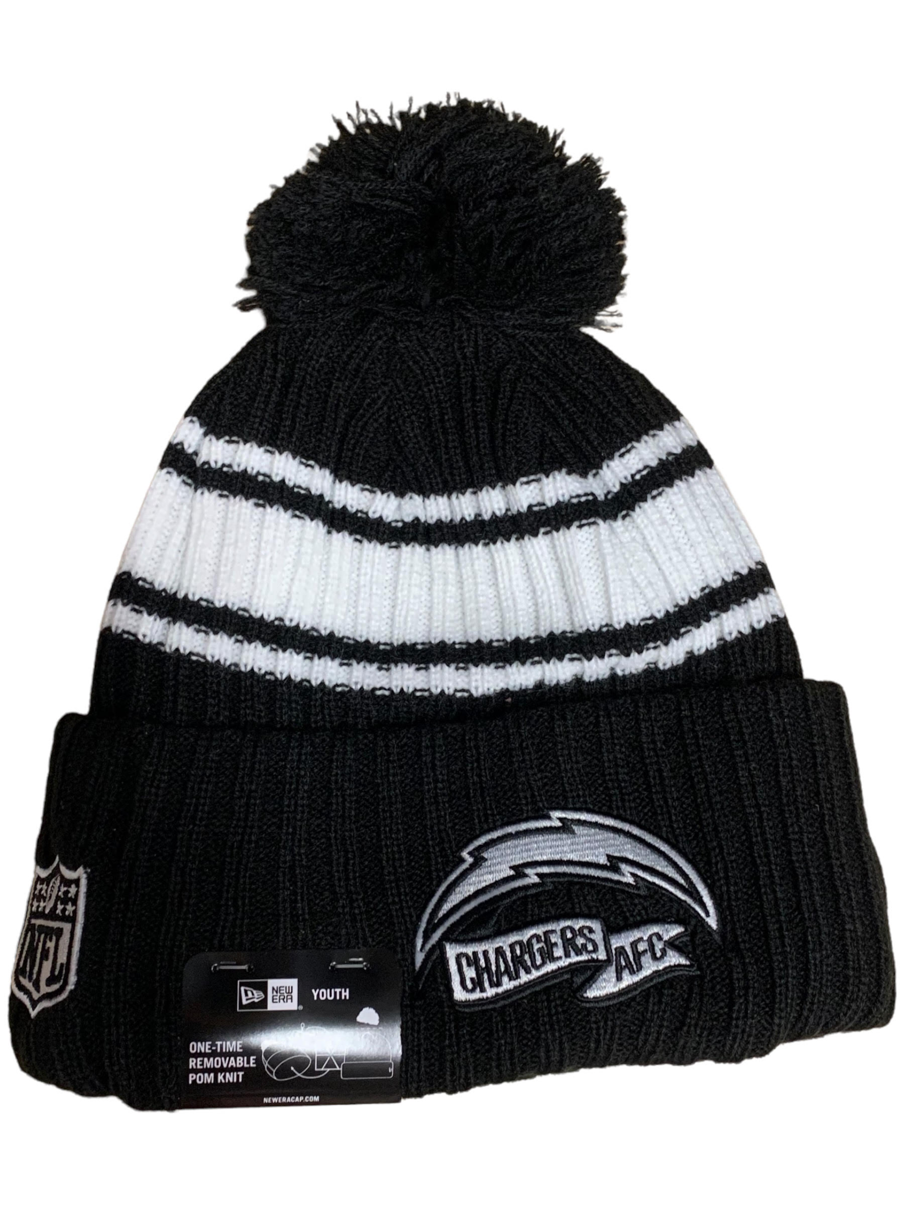 Hats New Era Las Vegas Raiders NFL Cuffed Sideline Bobble Beanie Hat Black