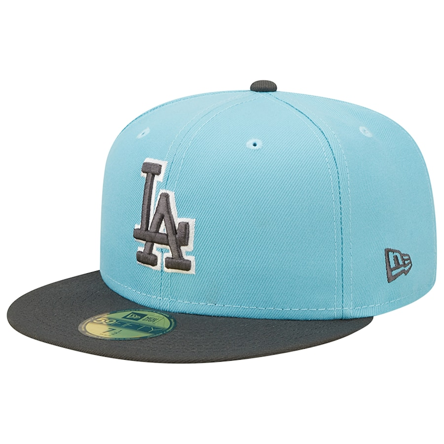 LA Dodgers New Era 5950 Basic Fitted Hat - Brown/W
